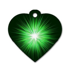 Green Blast Background Dog Tag Heart (two Sides) by Mariart