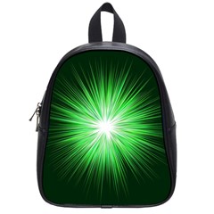 Green Blast Background School Bag (small) by Mariart