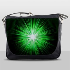 Green Blast Background Messenger Bag by Mariart