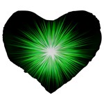 Green Blast Background Large 19  Premium Heart Shape Cushions Back