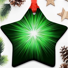 Green Blast Background Ornament (star)