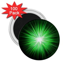 Green Blast Background 2 25  Magnets (100 Pack)  by Mariart