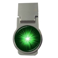 Green Blast Background Money Clips (round) 