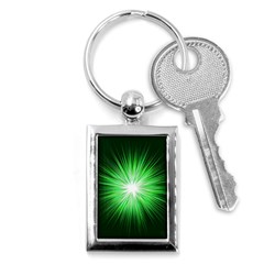 Green Blast Background Key Chain (rectangle) by Mariart