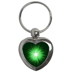 Green Blast Background Key Chain (heart) by Mariart