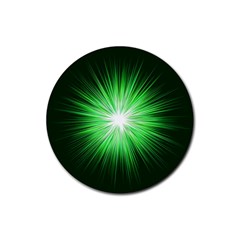 Green Blast Background Rubber Coaster (round)  by Mariart