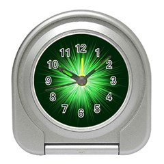 Green Blast Background Travel Alarm Clock by Mariart