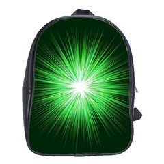 Green Blast Background School Bag (large) by Mariart