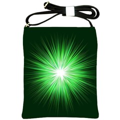 Green Blast Background Shoulder Sling Bag by Mariart