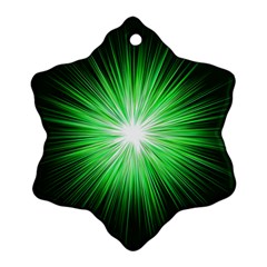 Green Blast Background Snowflake Ornament (two Sides) by Mariart