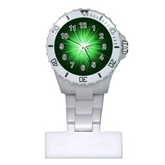 Green Blast Background Plastic Nurses Watch by Mariart