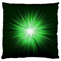 Green Blast Background Large Flano Cushion Case (one Side) by Mariart