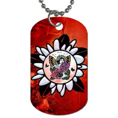 Wonderful Fairy With Butterflies And Roses Dog Tag (One Side)