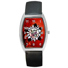 Wonderful Fairy With Butterflies And Roses Barrel Style Metal Watch