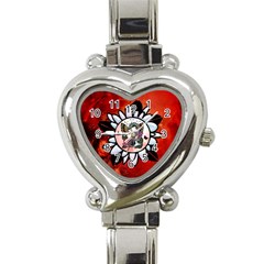 Wonderful Fairy With Butterflies And Roses Heart Italian Charm Watch