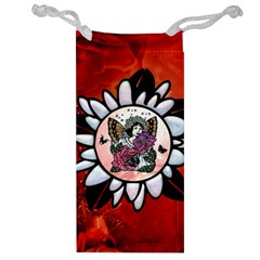 Wonderful Fairy With Butterflies And Roses Jewelry Bag