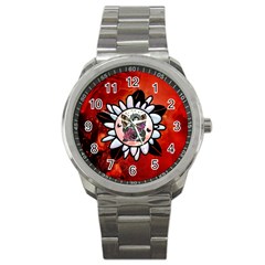 Wonderful Fairy With Butterflies And Roses Sport Metal Watch