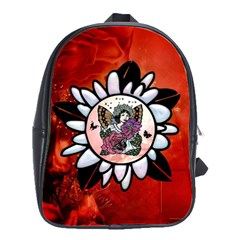 Wonderful Fairy With Butterflies And Roses School Bag (Large)