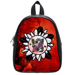 Wonderful Fairy With Butterflies And Roses School Bag (Small)