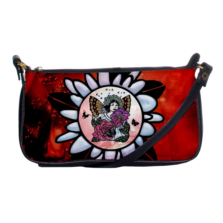 Wonderful Fairy With Butterflies And Roses Shoulder Clutch Bag