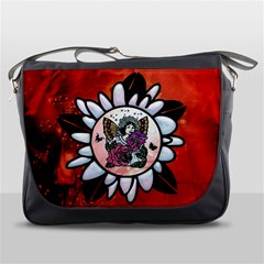 Wonderful Fairy With Butterflies And Roses Messenger Bag