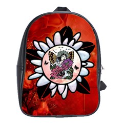 Wonderful Fairy With Butterflies And Roses School Bag (XL)