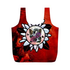 Wonderful Fairy With Butterflies And Roses Full Print Recycle Bag (M)