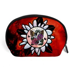 Wonderful Fairy With Butterflies And Roses Accessory Pouch (Large)