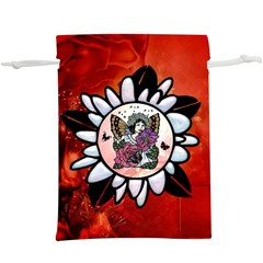 Wonderful Fairy With Butterflies And Roses  Lightweight Drawstring Pouch (XL)