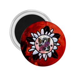 Wonderful Fairy With Butterflies And Roses 2 25  Magnets