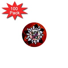 Wonderful Fairy With Butterflies And Roses 1  Mini Buttons (100 pack) 