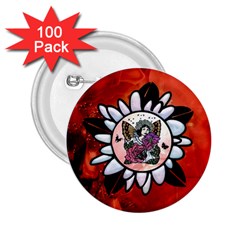 Wonderful Fairy With Butterflies And Roses 2.25  Buttons (100 pack) 