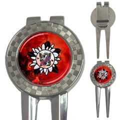 Wonderful Fairy With Butterflies And Roses 3-in-1 Golf Divots