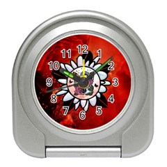 Wonderful Fairy With Butterflies And Roses Travel Alarm Clock