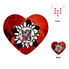 Wonderful Fairy With Butterflies And Roses Playing Cards Single Design (Heart)