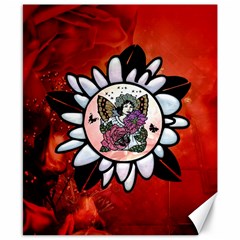 Wonderful Fairy With Butterflies And Roses Canvas 8  x 10 