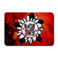 Wonderful Fairy With Butterflies And Roses Small Doormat 