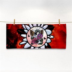 Wonderful Fairy With Butterflies And Roses Hand Towel