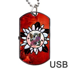 Wonderful Fairy With Butterflies And Roses Dog Tag USB Flash (One Side)