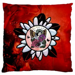 Wonderful Fairy With Butterflies And Roses Large Cushion Case (Two Sides)