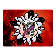 Wonderful Fairy With Butterflies And Roses Double Sided Flano Blanket (Mini) 