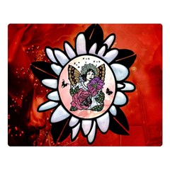 Wonderful Fairy With Butterflies And Roses Double Sided Flano Blanket (Large) 