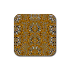 A Star In Golden Juwels Rubber Coaster (square)  by pepitasart