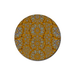 A Star In Golden Juwels Rubber Round Coaster (4 Pack)  by pepitasart