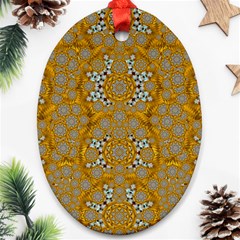 A Star In Golden Juwels Oval Ornament (two Sides) by pepitasart