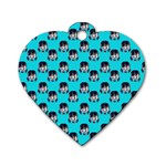 Forest Girl Bight Baby Blue Patttern Dog Tag Heart (Two Sides) Front