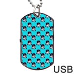 Forest Girl Bight Baby Blue Patttern Dog Tag USB Flash (Two Sides) Front