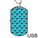 Forest Girl Bight Baby Blue Patttern Dog Tag USB Flash (Two Sides) Back