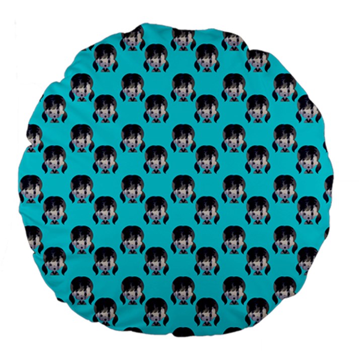 Forest Girl Bight Baby Blue Patttern Large 18  Premium Flano Round Cushions