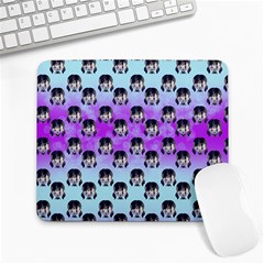 Forest Girl Bight Baby Blue Patttern Ombre Large Mousepads by snowwhitegirl